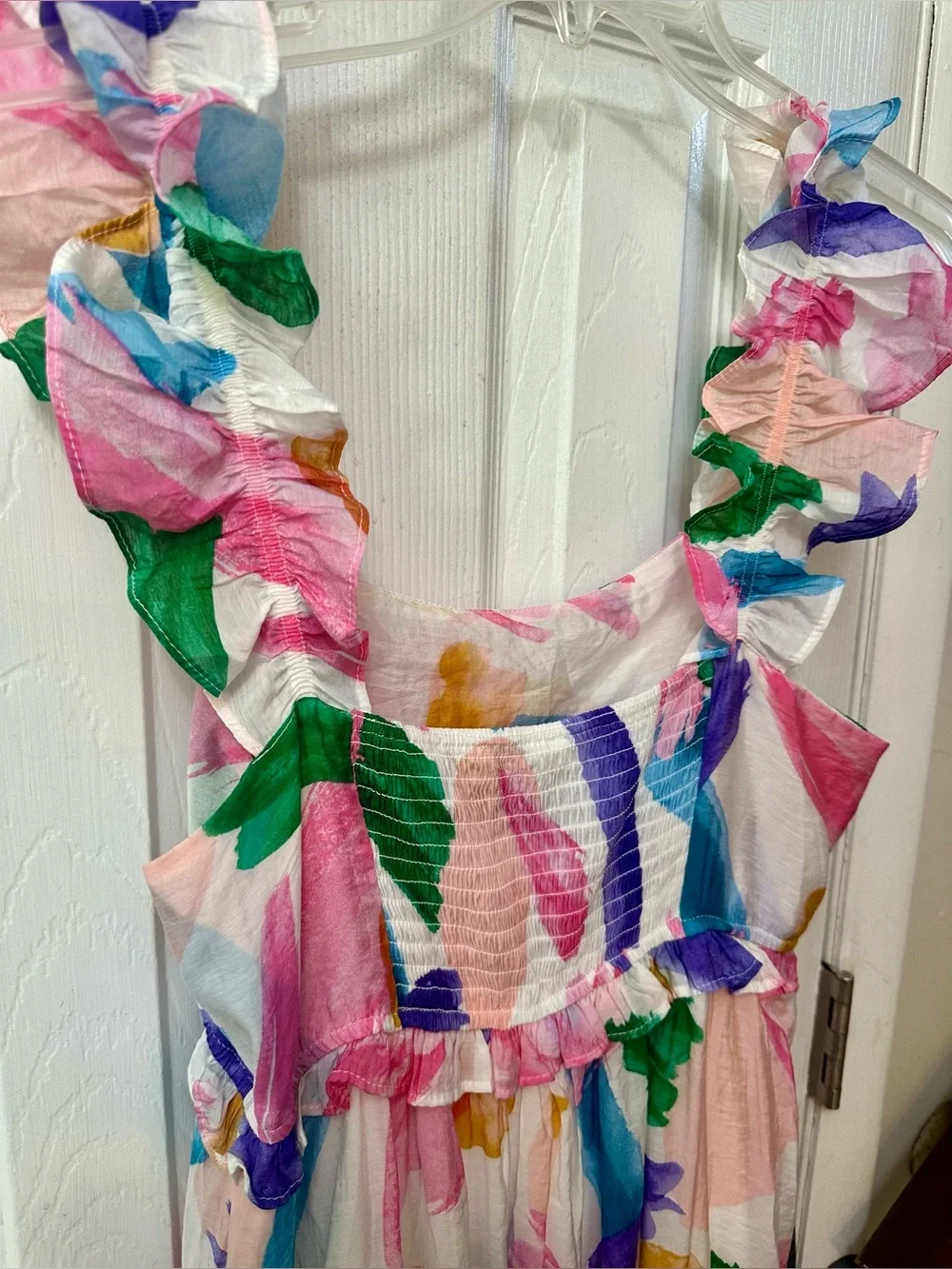 Blu Pepper Brush Stroke Ruffle Midi Sundress - Picture 5 of 7